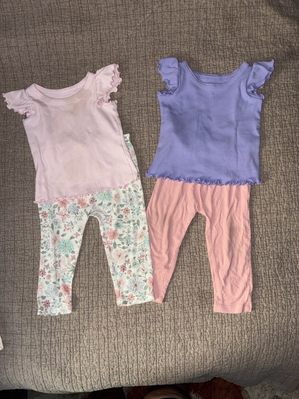 jumping beans Pink & Lavender Legging Tops Set